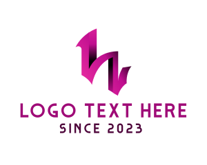 Clothing - Graffiti Gradient Letter H logo design