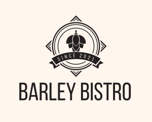 Hipster Hops Barley Banner logo design