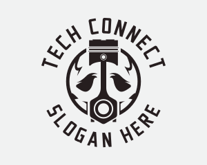 Vehicle - Engine Piston Skull logo design
