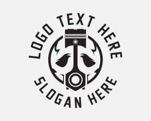 Tool - Engine Piston Skull logo design