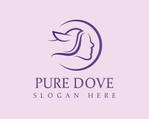 Abstract Dove Human Head logo design