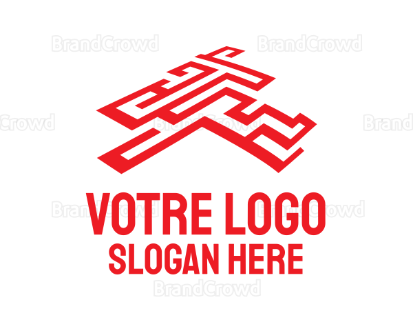 Red Labyrinth Maze Logo