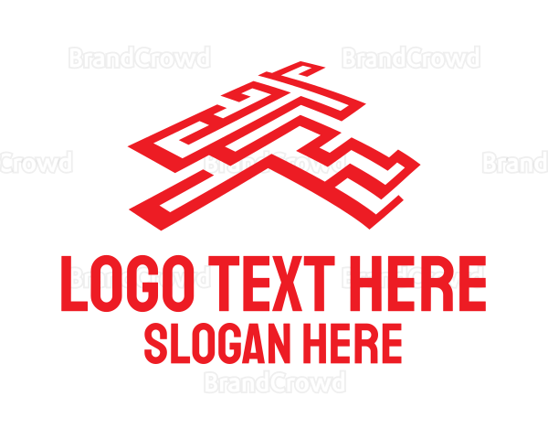 Red Labyrinth Maze Logo