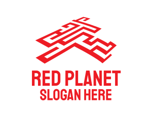 Red Labyrinth Maze logo design