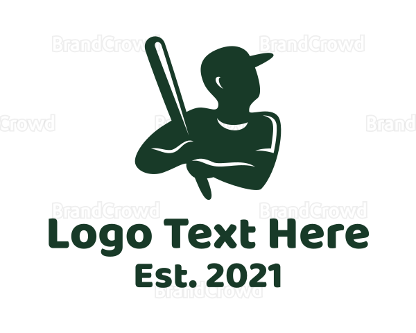 Baseball Player Athlete Logo