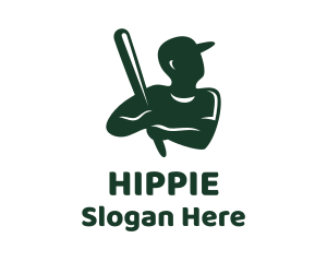 Baseball Player Athlete Logo