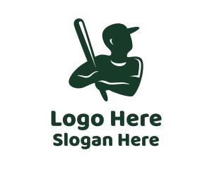 Baseball Player Athlete Logo