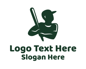 Baseball Player Athlete Logo