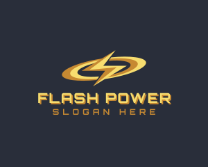 Lightning Orbit Power logo design