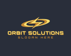 Lightning Orbit Power logo design