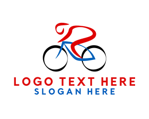 Race - Abstract Bicycle Race logo design