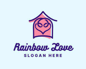 Heart Love House logo design