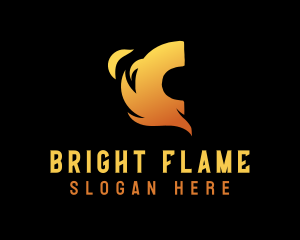 Lighter - Flaming Letter C logo design