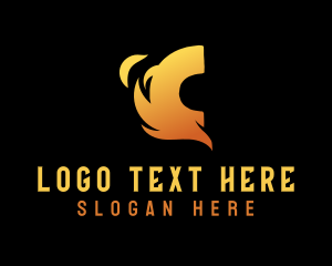 Hot Wings - Flaming Letter C logo design