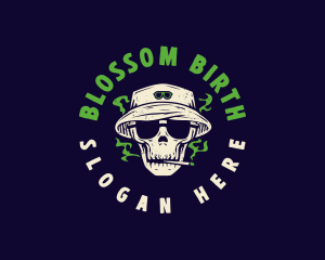 Scary - Skull Smoke Marijuana logo design
