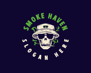 Skull Smoke Marijuana logo design