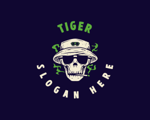 Gaming - Skull Smoke Marijuana logo design