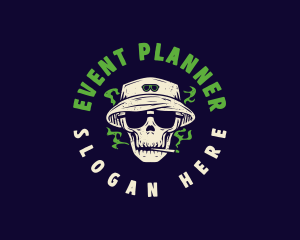 Marijuana - Skull Smoke Marijuana logo design