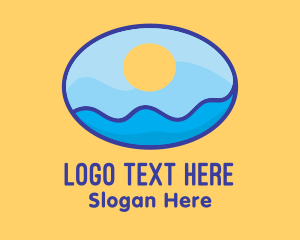 Ocean - Sun Ocean Egg logo design
