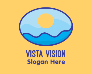 View - Sun Ocean Egg logo design