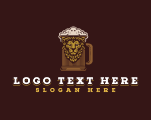 Liqueur - Lion Beer Mug logo design