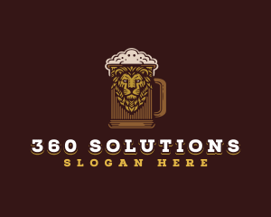 Lion Beer Mug logo design