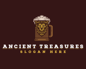 Lion Beer Mug logo design