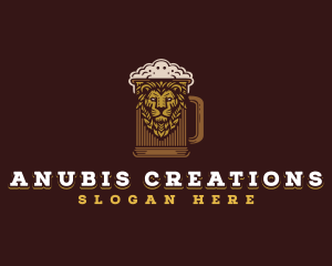 Lion Beer Mug logo design