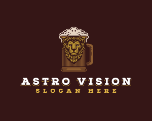 Lion Beer Mug logo design