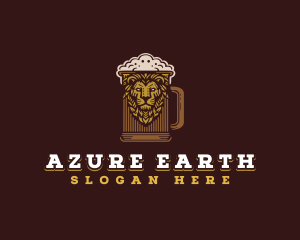 Lion Beer Mug logo design