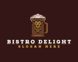 Lion Beer Mug logo design