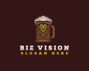 Lion Beer Mug logo design