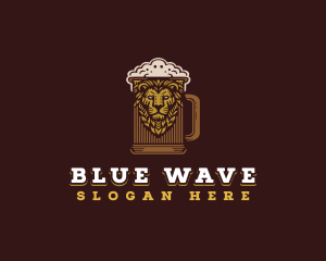 Lion Beer Mug logo design