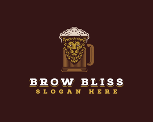 Lion Beer Mug logo design