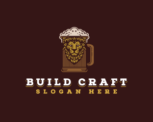 Lion Beer Mug logo design