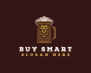 Lion Beer Mug logo design