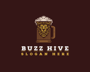 Lion Beer Mug logo design