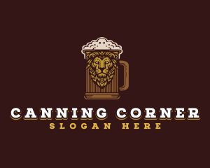 Lion Beer Mug logo design