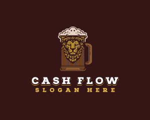 Lion Beer Mug logo design