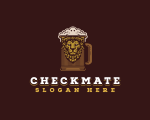 Lion Beer Mug logo design