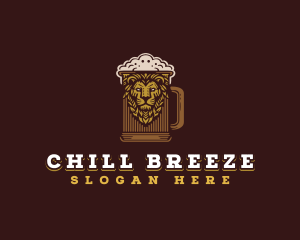 Lion Beer Mug logo design