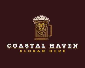 Lion Beer Mug logo design