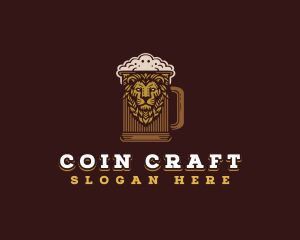 Lion Beer Mug logo design