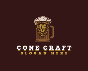 Lion Beer Mug logo design