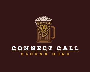 Lion Beer Mug logo design