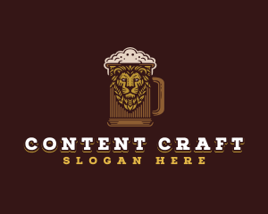 Lion Beer Mug logo design