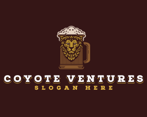 Lion Beer Mug logo design