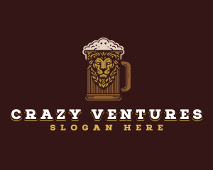 Lion Beer Mug logo design