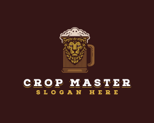 Lion Beer Mug logo design