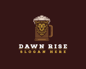 Lion Beer Mug logo design